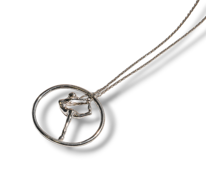 Ballerina on hoop pendant