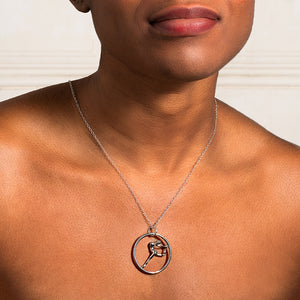 Ballerina on hoop pendant