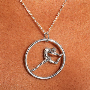 Ballerina on hoop pendant